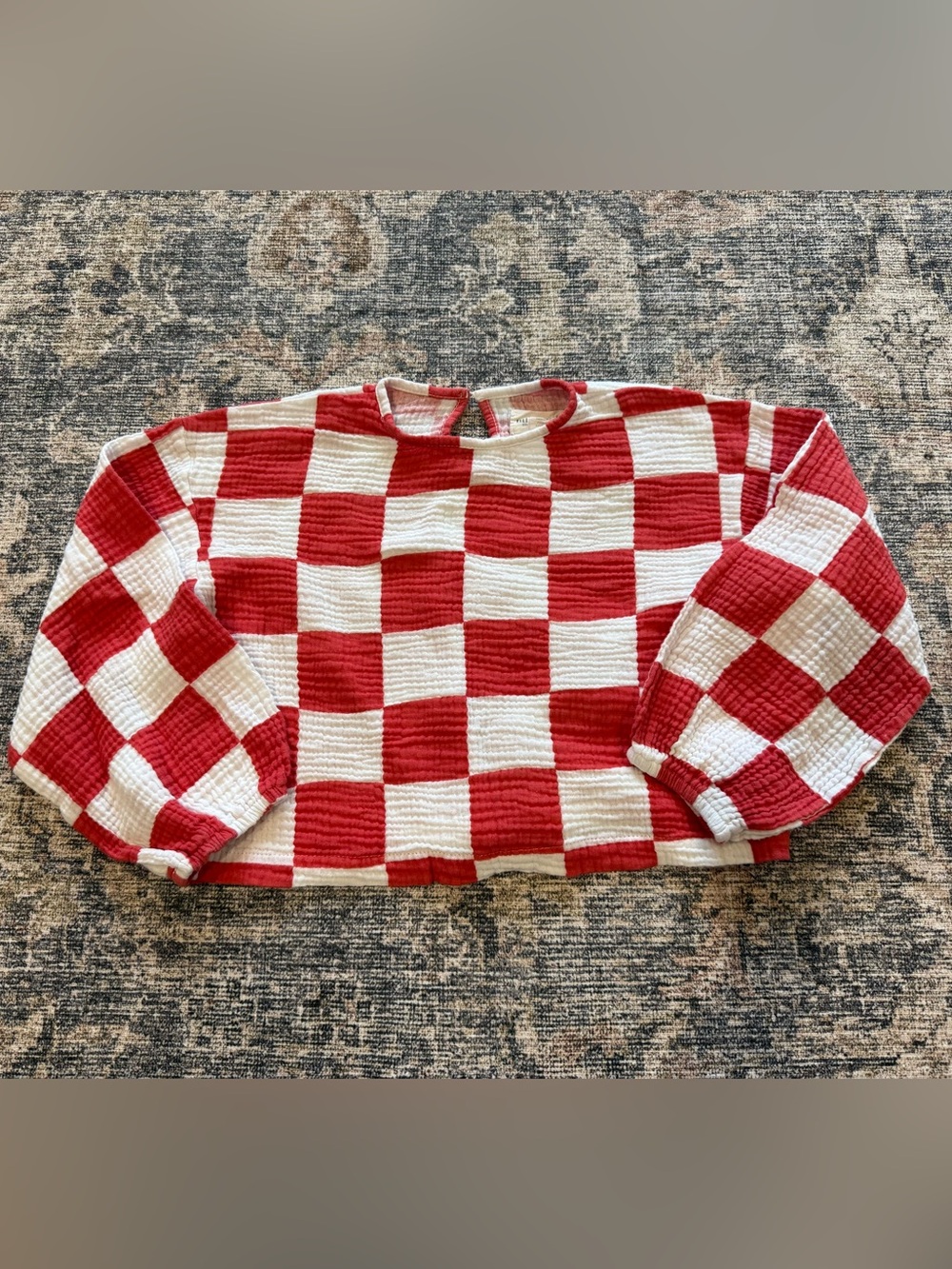Minimalist Folk Girls’ Muslin Checkered Top